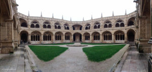 The empty cloisters at Monasterio de los Jerónimos.