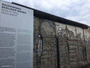 The Berlin Wall Monument in Berlin protected by a surrounding gate.