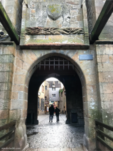 The opening gate entrance to Mont Saint-Michel in France.