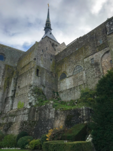 The quiet backside of Le Mont Saint-Michel with no other tourists around.