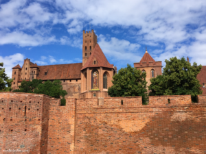 An overview of the brick Malbork Castle near Gdańsk. 