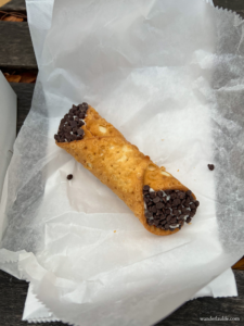 The chocolate chip cannoli from Mike’s Pastry.