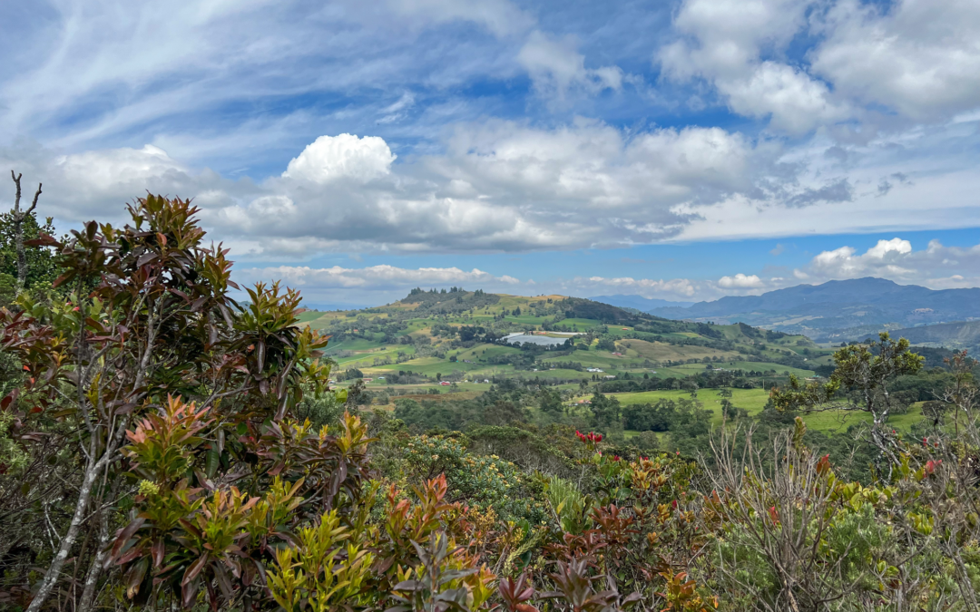A fantastic view along our hike in Laguna Guatavita, one of the day trips from Bogotá.